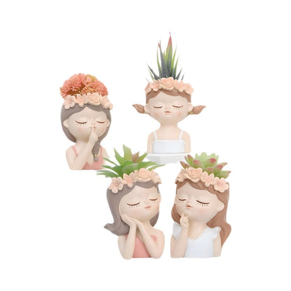 Decorative Flower Girl Planter Homeandso