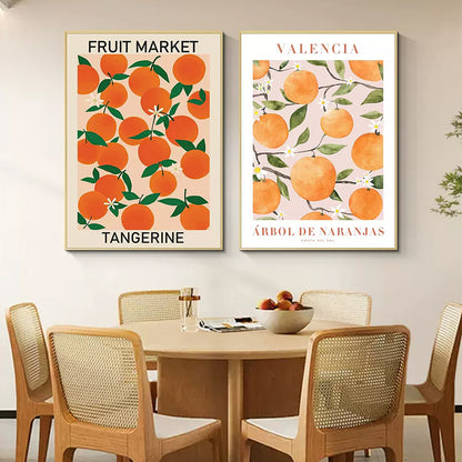 Framed Citrus Themed Botanical Wall Art Homeandso