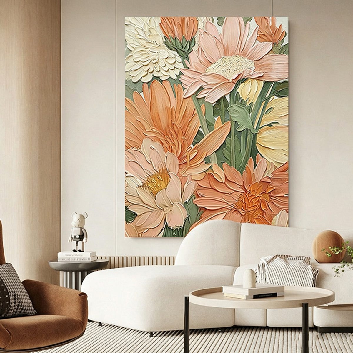 Textured Floral Canvas Art Homeandso