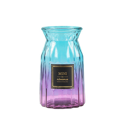 Geometric Patterned Glass Flower Vase