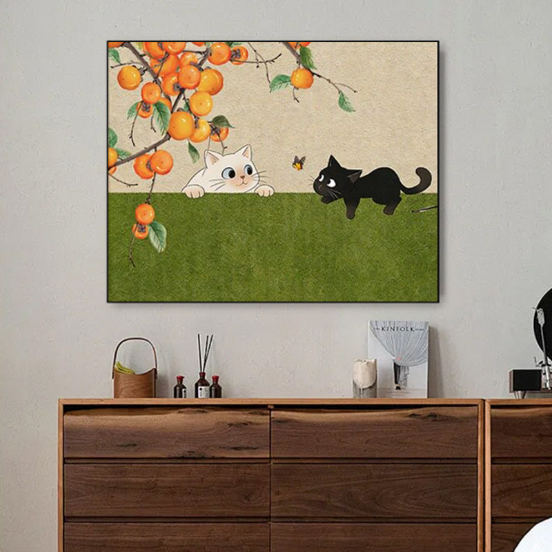 Whimsical Cat-Themed Framed Wall Art Homeandso