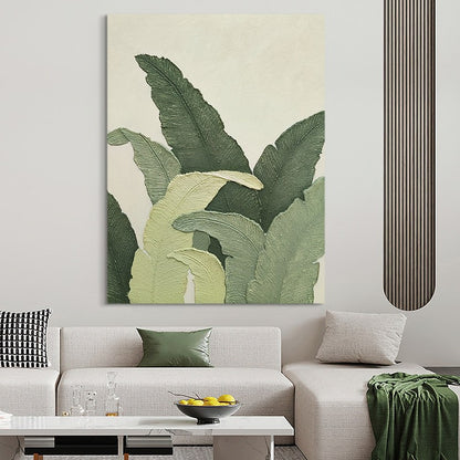 Textured Botanical Leaf Canvas Artwork Homeandso