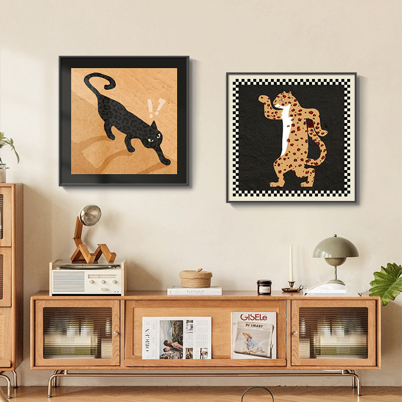 Decorative Cat-Themed Framed Artwork Homeandso