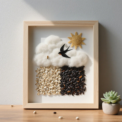Artistic Seed-Based Wall Art