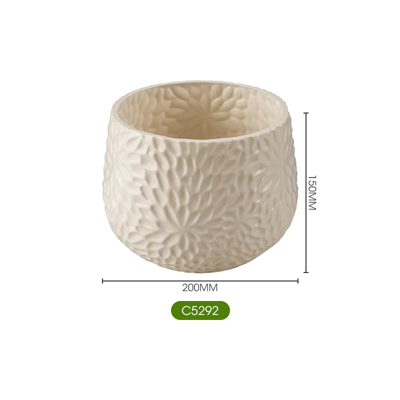 Textured Ceramic Flower Planter Homeandso