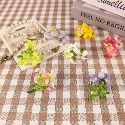 Premium Silk Orchid Floral Brooch