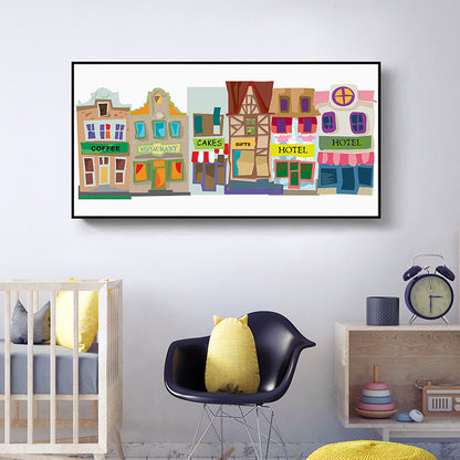 Framed Illustrative Cityscape Wall Art Homeandso