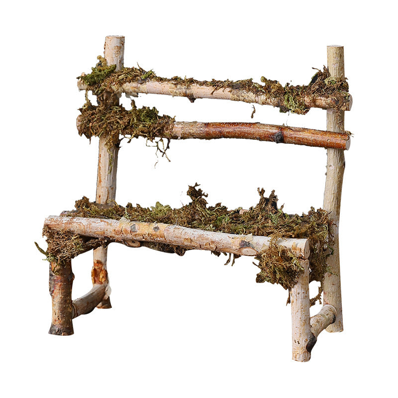 Rustic Wooden Miniature Bench Homeandso