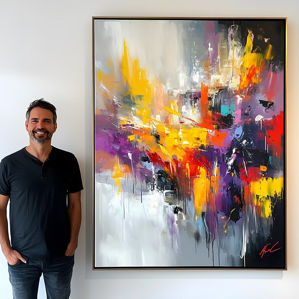 Abstract Cityscape Oil Painting Homeandso