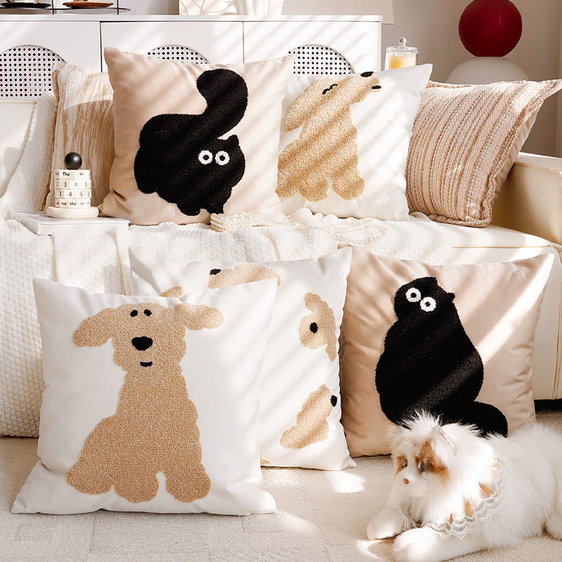 Decorative Croissant-Themed Accent Pillow