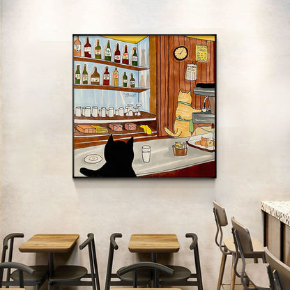 Whimsical Cat-Themed Art Print Homeandso