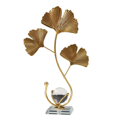 Elegant Gold Ginkgo Leaf Sculpture Homeandso