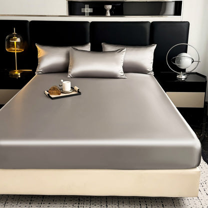 High-Thread Count Satin Bed Sheet Set