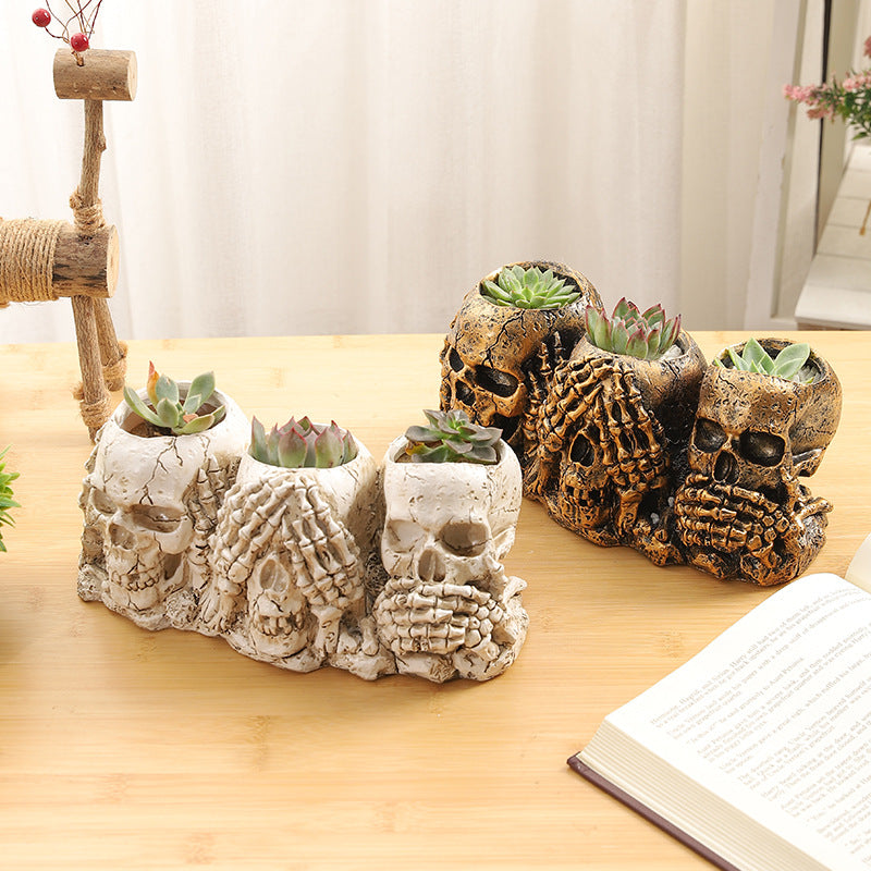 Decorative Skull Planter Homeandso