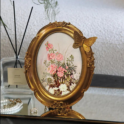 Elegant Oval Butterfly Picture Frame Homeandso