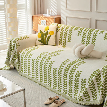 Decorative Foliage Print Throw Blanket
