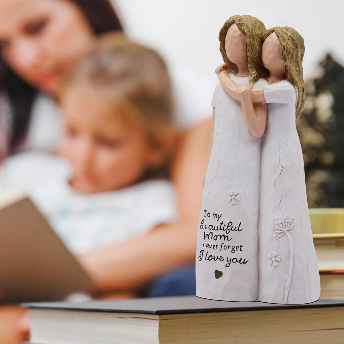 Heartwarming Mother and Daughter Figurine Homeandso