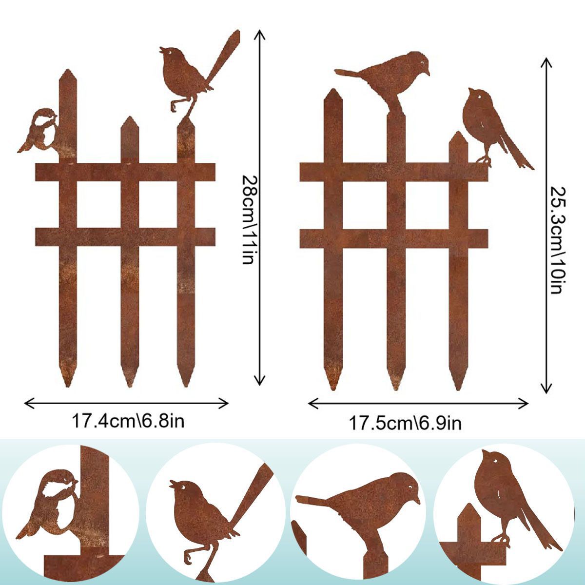 Decorative Bird Fence Wall Art Homeandso