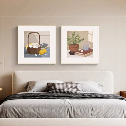 Decorative Floral Basket Art Print Homeandso
