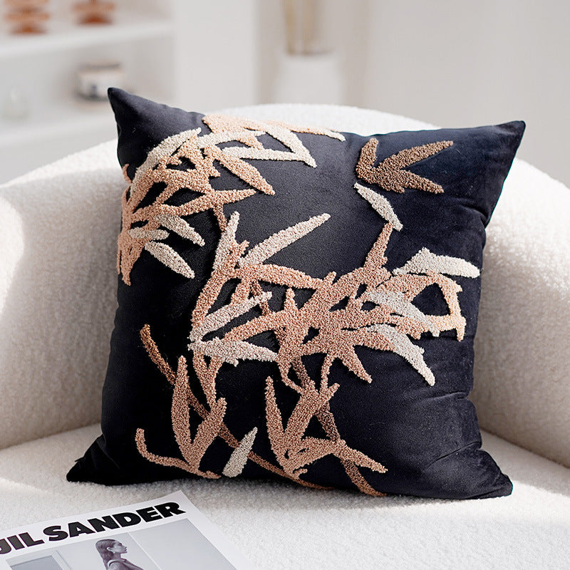 Decorative Floral Embroidered Throw Pillow