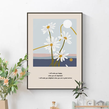 Decorative Framed Daisy Wall Art Homeandso
