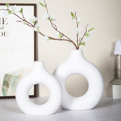 Modern Circular Ceramic Vase Homeandso