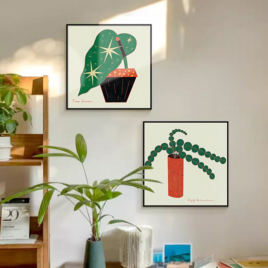 Abstract Plant-Themed Art Print Homeandso