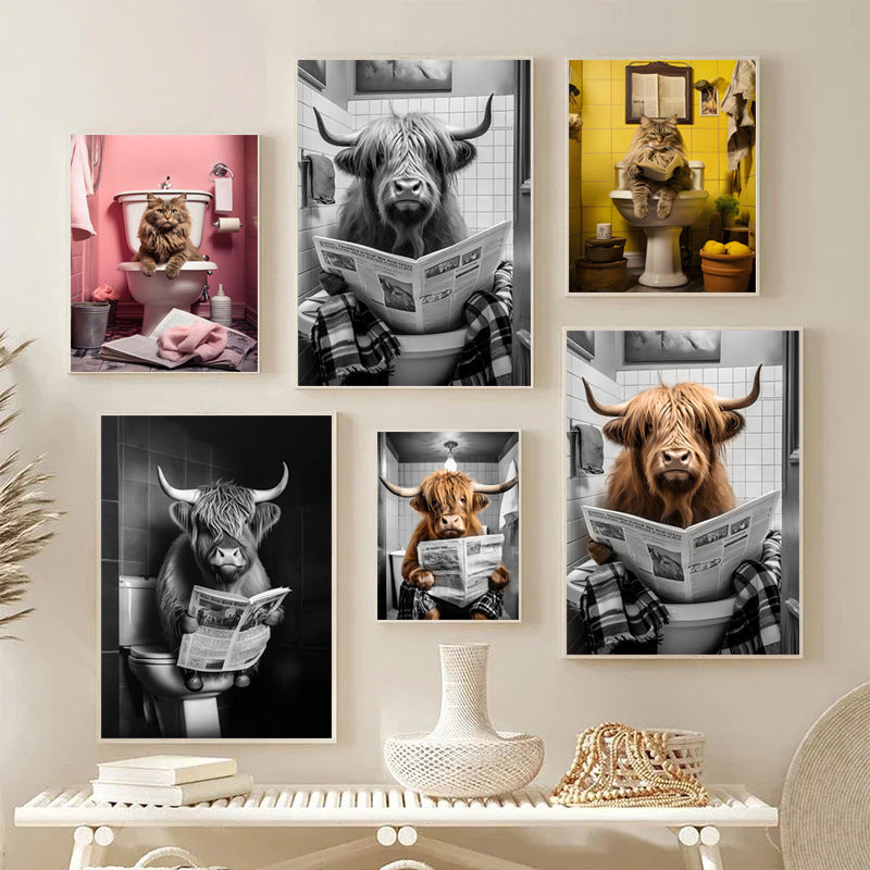 Humorous Animal-Themed Wall Art Print Homeandso