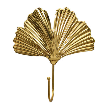 Decorative Wall Hook in Golden Leaf Design Homeandso
