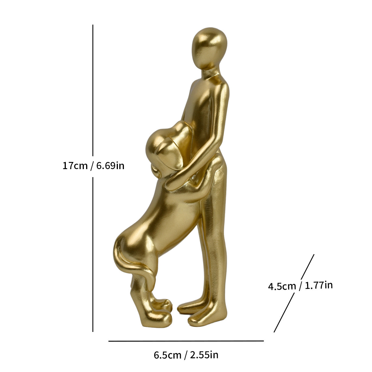 Abstract Couple and Dog Figurine Homeandso