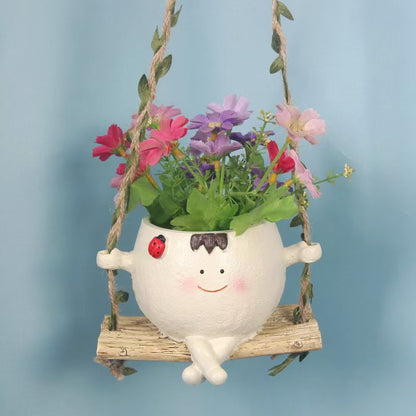 Playful Swinging Planter Holder Homeandso