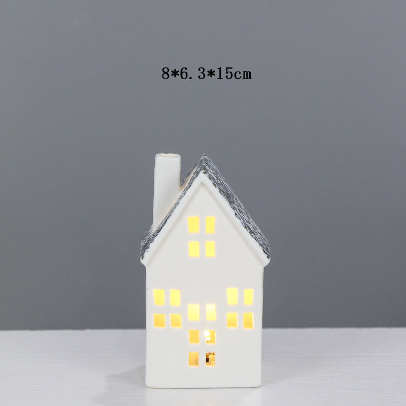 Ceramic Cottage Candle Holder Homeandso