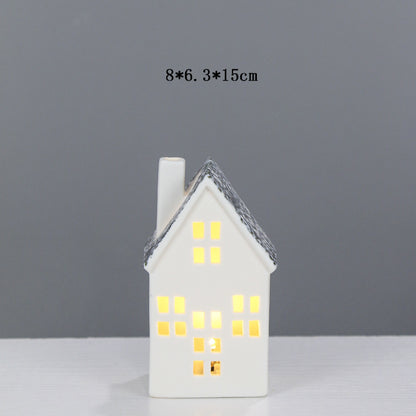 Ceramic Cottage Candle Holder Homeandso