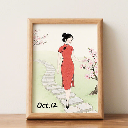 Artistic Framed Illustration Artwork