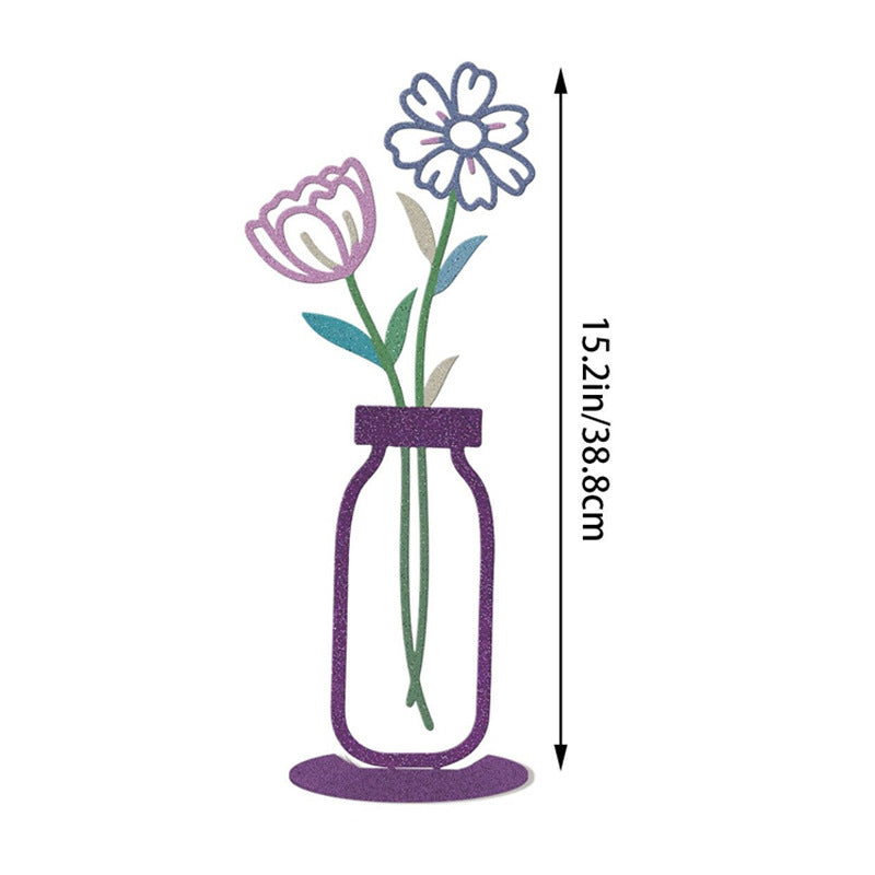 Decorative Floral Metal Vase Homeandso
