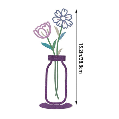 Decorative Floral Metal Vase Homeandso