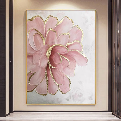 Floral Gold Accent Canvas Art Homeandso