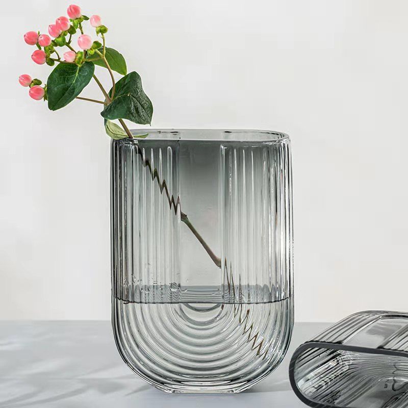 Ribbed Glass Vase