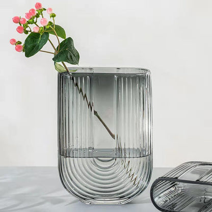 Ribbed Glass Vase