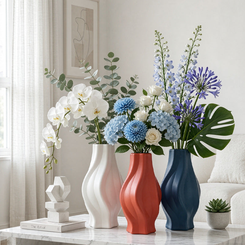 Wave-Designed Decorative Vase