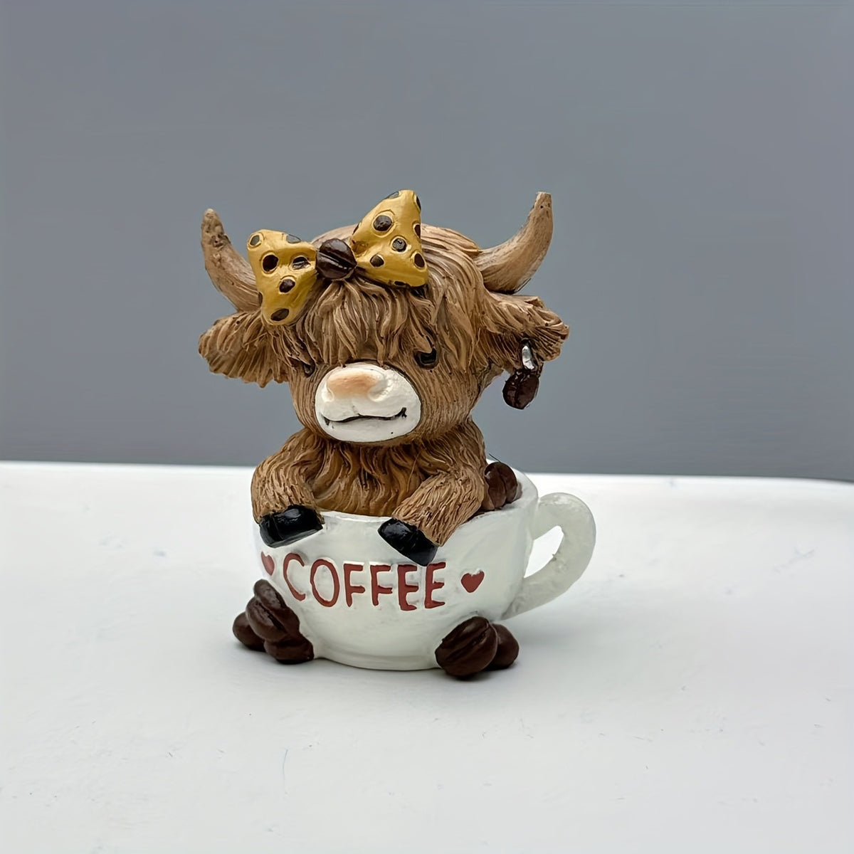 Cute Highland Cow Figurine Homeandso
