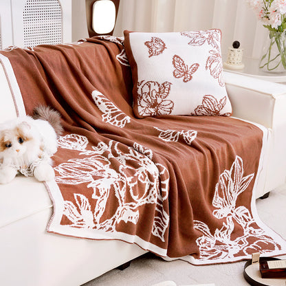 Floral Print Cozy Throw Blanket