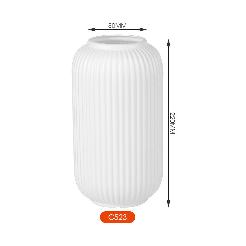 Elegant Vertical Ribbed Ceramic Vase