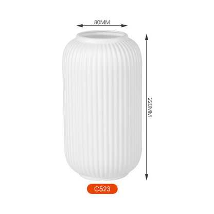 Elegant Vertical Ribbed Ceramic Vase