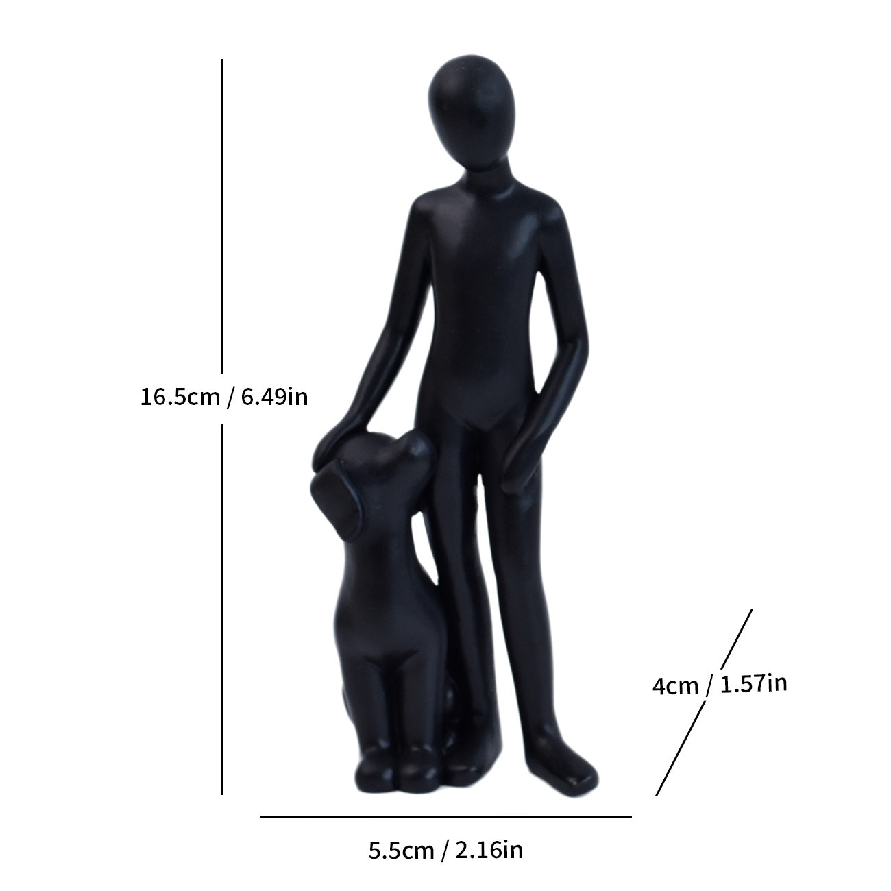 Abstract Couple and Dog Figurine Homeandso