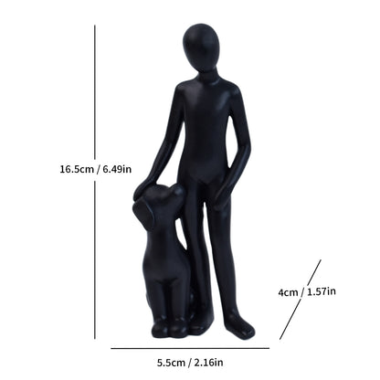 Abstract Couple and Dog Figurine Homeandso