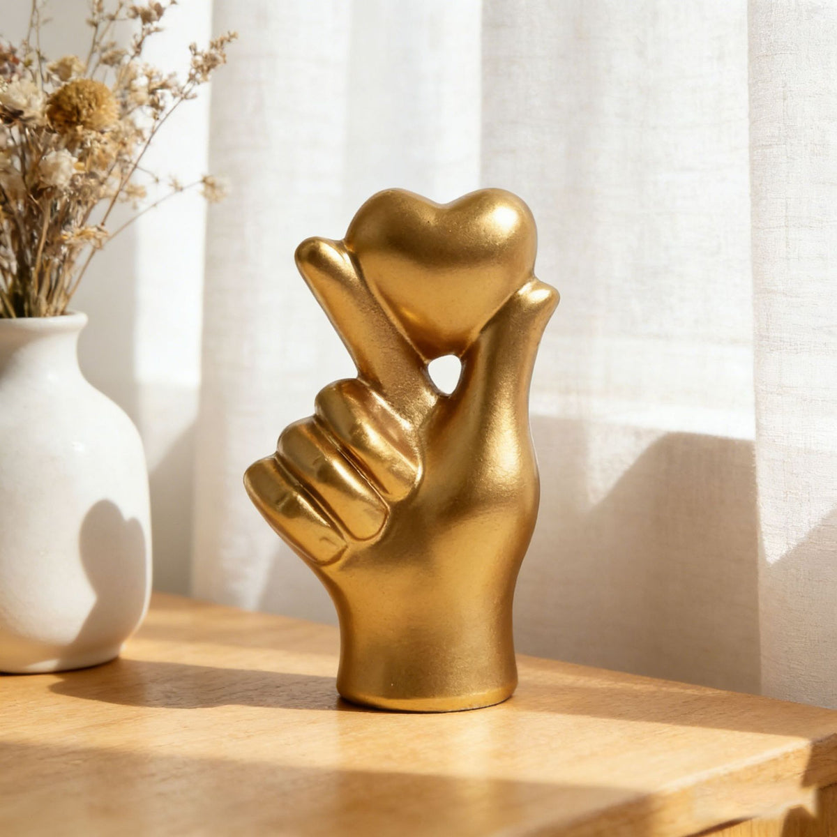 Decorative Heart Gesture Sculpture Homeandso