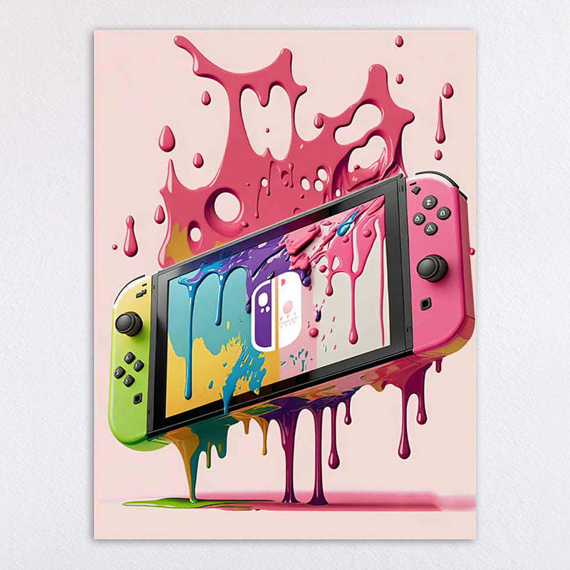 Vibrant Retro Gaming Console Art Print Homeandso