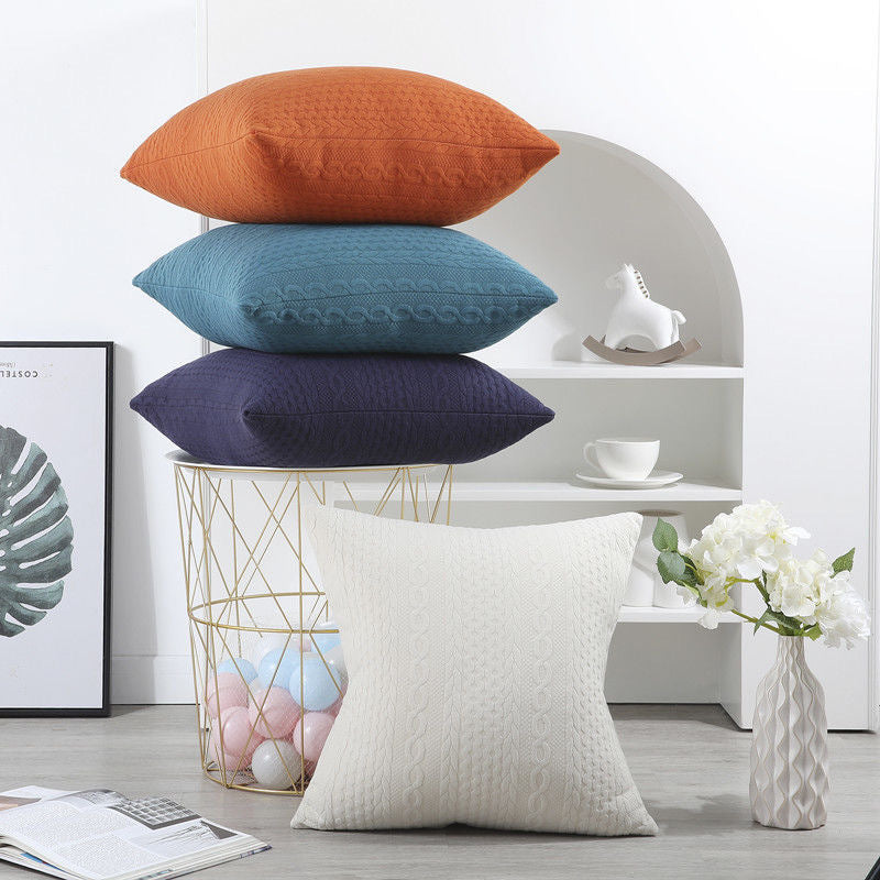 Textured Knit Decorative Pillow