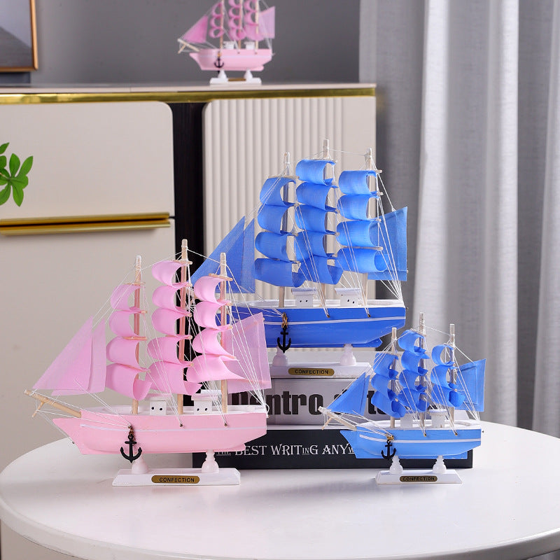 Decorative Nautical-Inspired Sailing Ship Model Homeandso